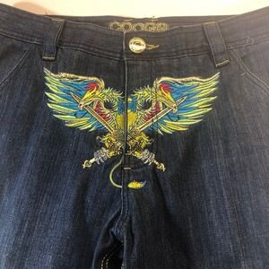 Y2K Coogi Jeans Women/Men Jeans 34x26 Baggy Embroidered Authentic Australian